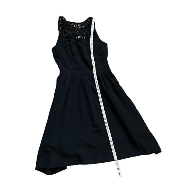 SISTERS Black Lace Top Sheer Back Mid Length Sleeveless Dress 34 - Picture 6 of 9